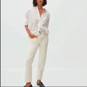 EVERLANE THE RIGID SLOUCH DENIM JEANS ECRU NATURAL CREAM NWT 30 w
